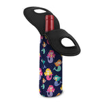 Colorful Mermaid Pattern Print Single Neoprene Wine Tote