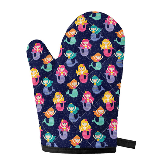 Colorful Mermaid Pattern Print Single Oven Mitt