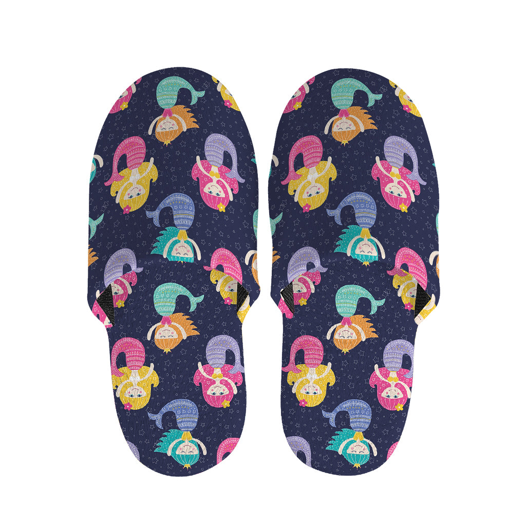 Colorful Mermaid Pattern Print Slippers