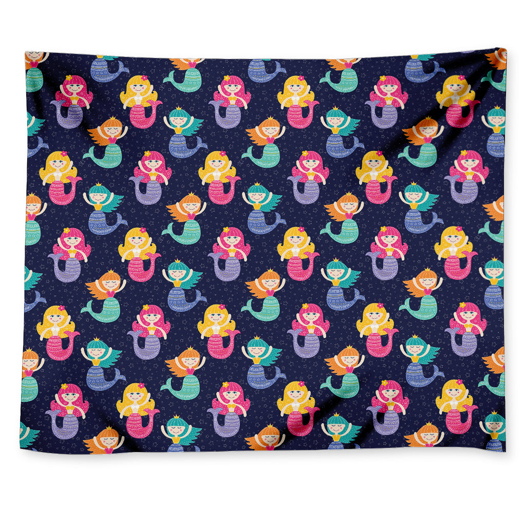 Colorful Mermaid Pattern Print Tapestry