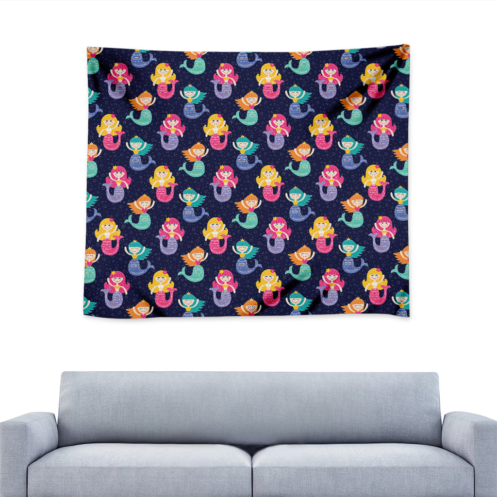 Colorful Mermaid Pattern Print Tapestry