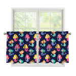 Colorful Mermaid Pattern Print Tier Curtains