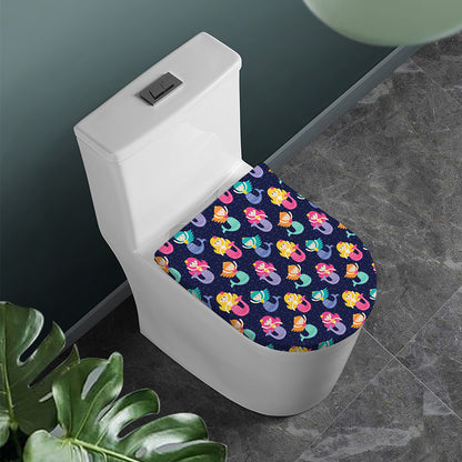 Colorful Mermaid Pattern Print Toilet Lid Cover