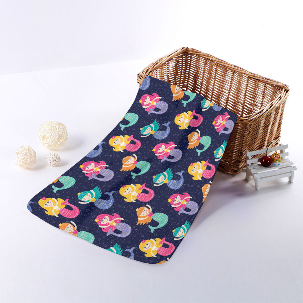Colorful Mermaid Pattern Print Towel