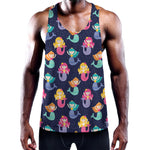 Colorful Mermaid Pattern Print Training Tank Top