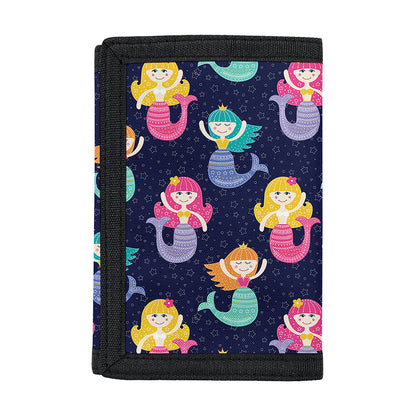 Colorful Mermaid Pattern Print Trifold Wallet