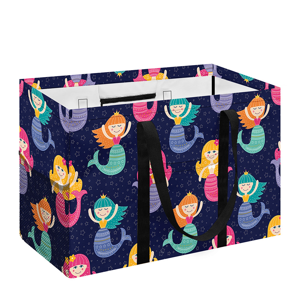 Colorful Mermaid Pattern Print Utility Tote Bag
