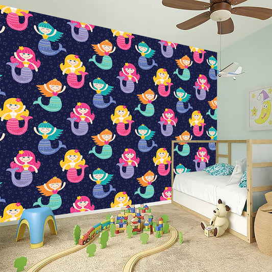 Colorful Mermaid Pattern Print Wall Sticker