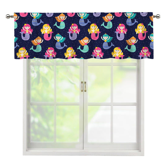 Colorful Mermaid Pattern Print Window Valance