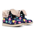Colorful Mermaid Pattern Print Winter Boots