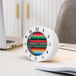 Colorful Mexican Blanket Pattern Print Alarm Clock