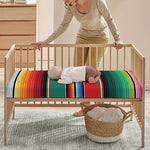 Colorful Mexican Blanket Pattern Print Baby Crib Sheet