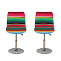 Colorful Mexican Blanket Pattern Print Bar Stool Covers