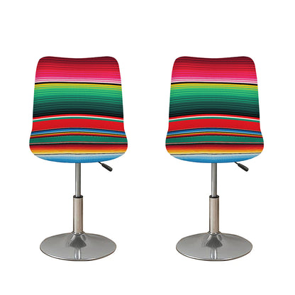 Colorful Mexican Blanket Pattern Print Bar Stool Covers
