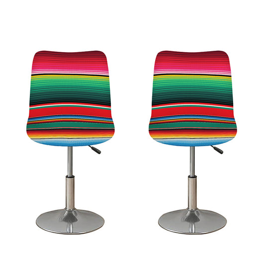 Colorful Mexican Blanket Pattern Print Bar Stool Covers