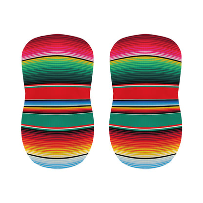 Colorful Mexican Blanket Pattern Print Bar Stool Covers
