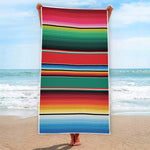 Colorful Mexican Blanket Pattern Print Beach Towel