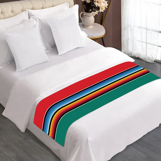 Colorful Mexican Blanket Pattern Print Bed Runner