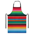 Colorful Mexican Blanket Pattern Print Bib Apron With Pocket
