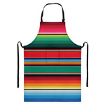Colorful Mexican Blanket Pattern Print Bib Apron With Pocket