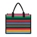Colorful Mexican Blanket Pattern Print Canvas Tote Bag