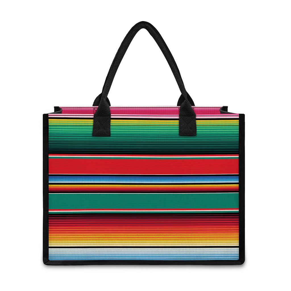 Colorful Mexican Blanket Pattern Print Canvas Tote Bag