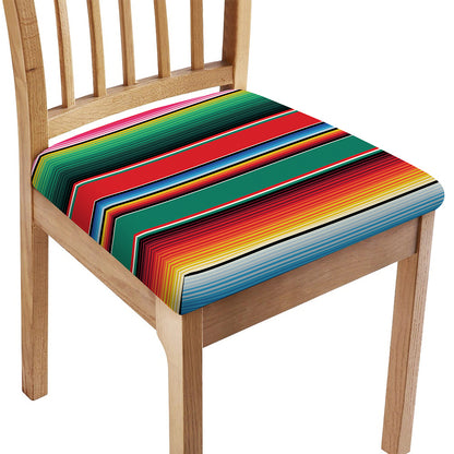 Colorful Mexican Blanket Pattern Print Chair Cushion Cover