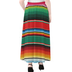Colorful Mexican Blanket Pattern Print Chiffon Maxi Skirt