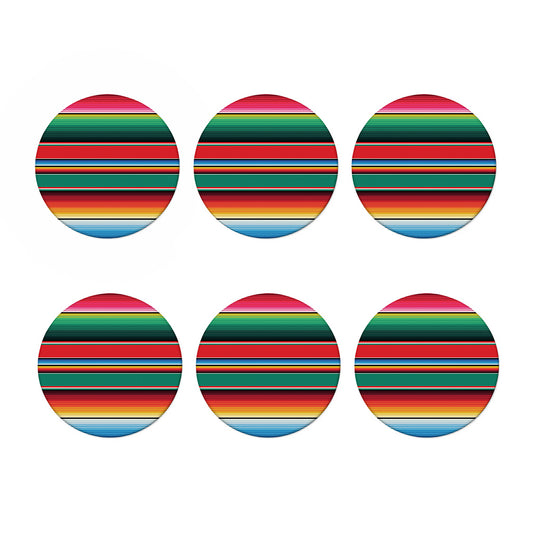 Colorful Mexican Blanket Pattern Print Coaster Set