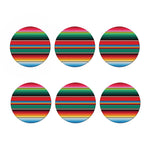 Colorful Mexican Blanket Pattern Print Coaster Set