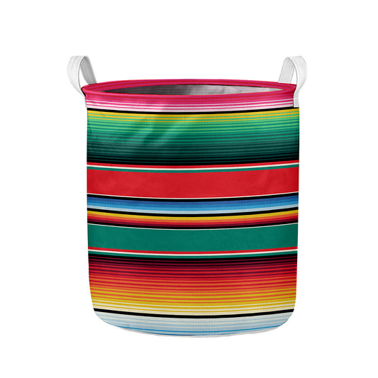 Colorful Mexican Blanket Pattern Print Collapsible Laundry Basket