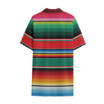 Colorful Mexican Blanket Pattern Print Cotton Hawaiian Shirt