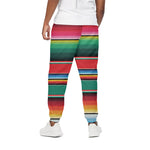 Colorful Mexican Blanket Pattern Print Cotton Pants