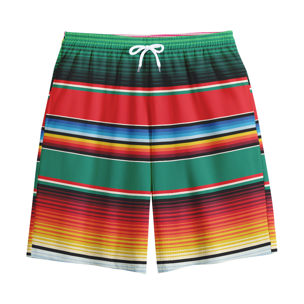 Colorful Mexican Blanket Pattern Print Cotton Shorts