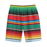 Colorful Mexican Blanket Pattern Print Cotton Shorts