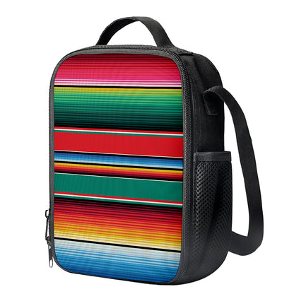 Colorful Mexican Blanket Pattern Print Crossbody Lunch Bag