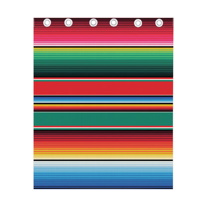 Colorful Mexican Blanket Pattern Print Curtain