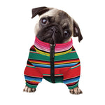 Colorful Mexican Blanket Pattern Print Dog Zip Up Jacket