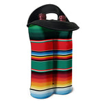Colorful Mexican Blanket Pattern Print Double Neoprene Wine Tote