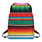 Colorful Mexican Blanket Pattern Print Drawstring Backpack
