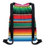 Colorful Mexican Blanket Pattern Print Drawstring Backpack