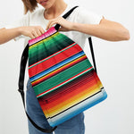Colorful Mexican Blanket Pattern Print Drawstring Backpack