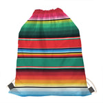 Colorful Mexican Blanket Pattern Print Drawstring Bag