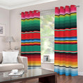 Colorful Mexican Blanket Pattern Print Extra Wide Grommet Curtains