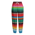 Colorful Mexican Blanket Pattern Print Fleece Lined Knit Pants