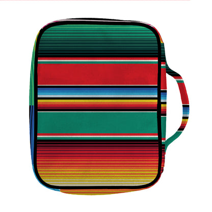 Colorful Mexican Blanket Pattern Print Front Pocket Bible Bag
