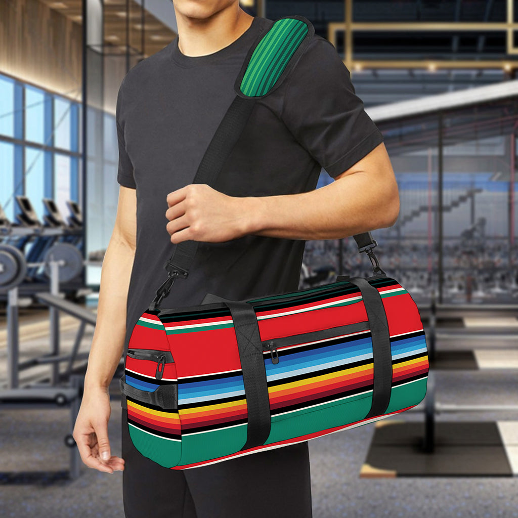 Colorful Mexican Blanket Pattern Print Gym Bag
