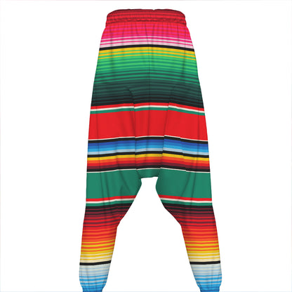 Colorful Mexican Blanket Pattern Print Hammer Pants