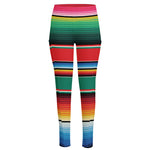 Colorful Mexican Blanket Pattern Print High-Waisted Pocket Leggings