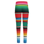 Colorful Mexican Blanket Pattern Print High-Waisted Pocket Leggings